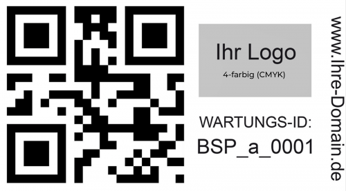 1000 Stück – QR-Code Etiketten fortlaufende Nummer Barcode Wartungsaufkleber inkl. Ihrem farbigen Logo | DIN A4